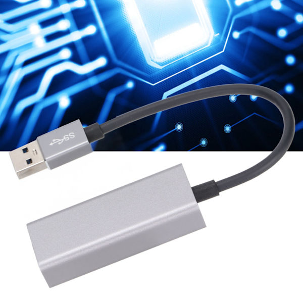 USB 3.0 Ethernet Adapter i Aluminium - Gigabit Ethernet Netværksadapter Kompatibel med Switch, Bærbar PC