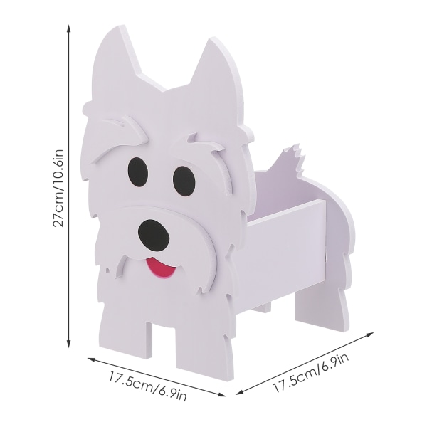(Highland White - Small) Unik Hundplanterare
