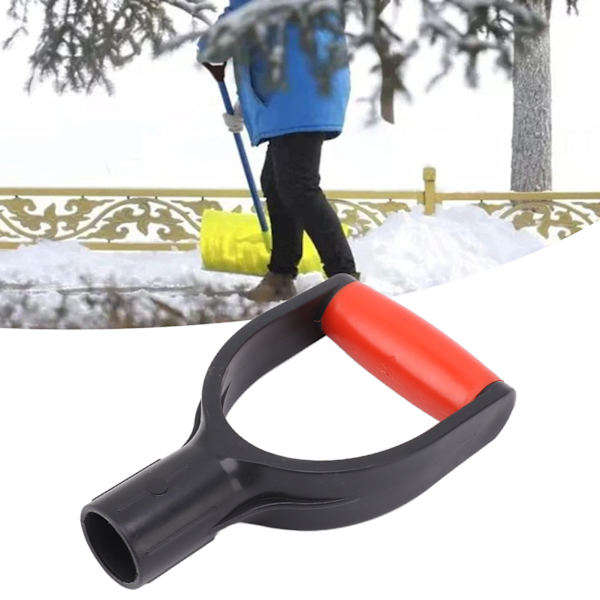 Skovl D-grep Håndtak 32mm Innvendig Diameter Silikon Grip Forsterkning Snø Skovl Håndtak Utskifting for Graving Rake Verktøy Rød Svart