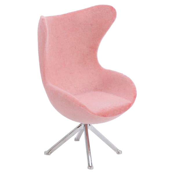 Miniature Flocking Pink Sofa Stol 1:12 Dukkehus Møbelmodel Dekoration