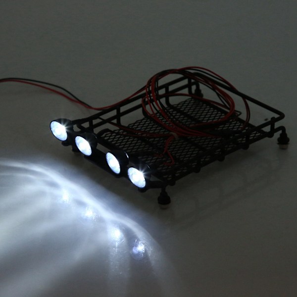 Kattoteline LED-valoilla Axial SCX10 1/10 RC-autolle (4 valkoista)