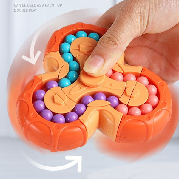 Roterande Pärlpussel Leksaker Utbildningsintelligensutveckling Intressant Rymd Imagination Barnleksak Orange Hexahedral Rotation Pussel Leksak