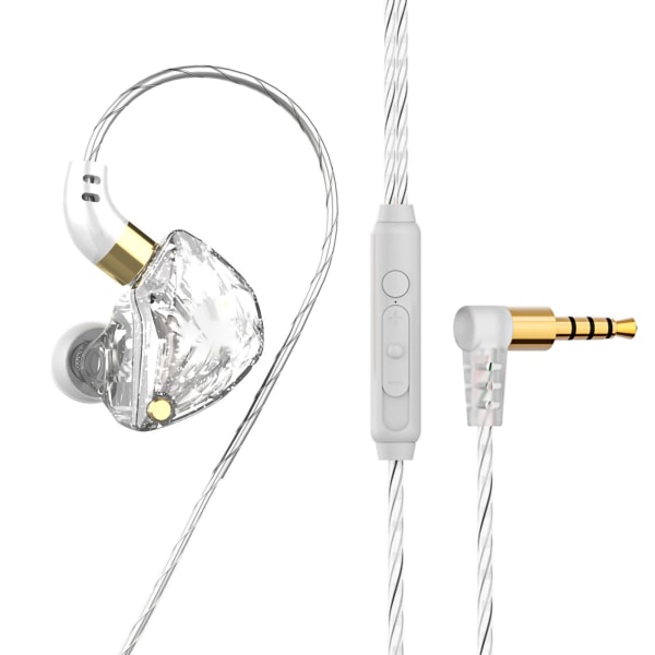 In Ear Earphone 3,5 mm Sokkel Mega Bass In Ear Type Control By Wire In Ear Hodetelefoner med Mic Hvit med Mic
