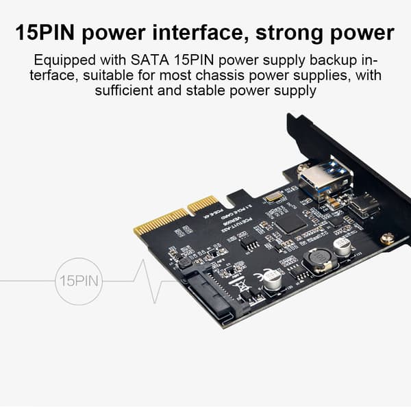 USB 3.1 Typ C Typ A Skrivbords Expansionskort 10Gbps för Windows