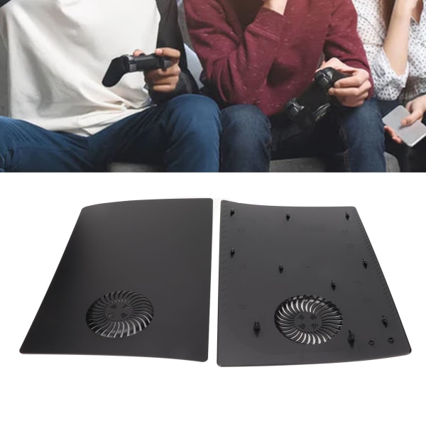 Spillkonsoll Panelplate Frosted Black Replacement Console Panel Plate Shell med Thermovent for PS5 Digital Edition