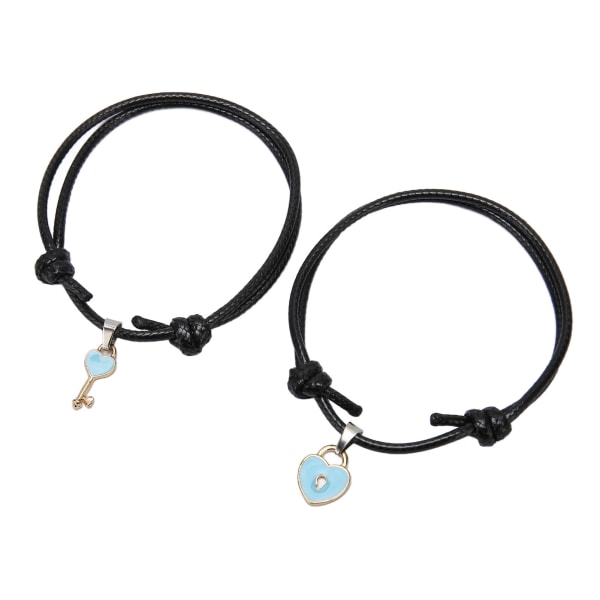 10 stk. Hjerteformet Armbånd Nylonreb Justerbar Længde Let at Matche Stilfuldt Armbånd Smykker til Par Kvinder Mænd Gave Blå