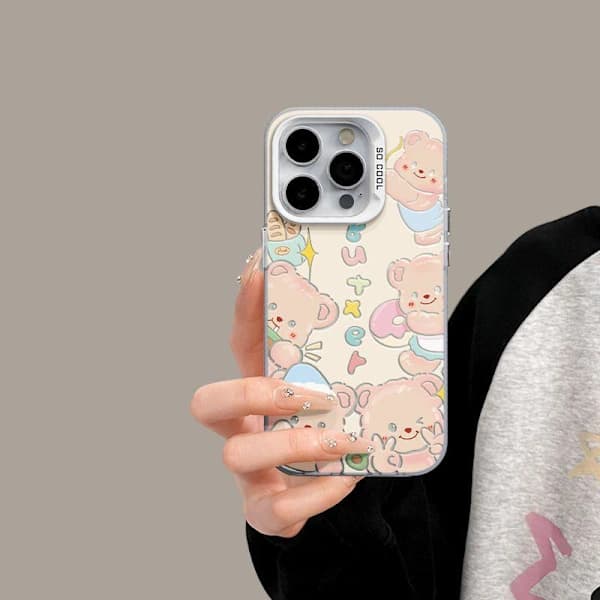 iPhone Mode Colorful Cute Phone Case Cute Bear Phone Case 15 Style 1