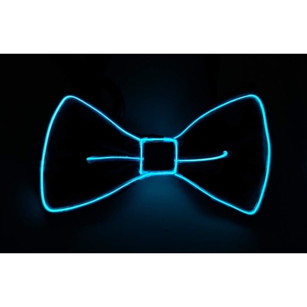 (Sininen) LED-valaistu rusetti neonvalolla, unisex, kolme salamatilaa karnevaaliin, cosplayiin, juhliin, halloweeniin, iltanäytöksiin baarin koristeluun