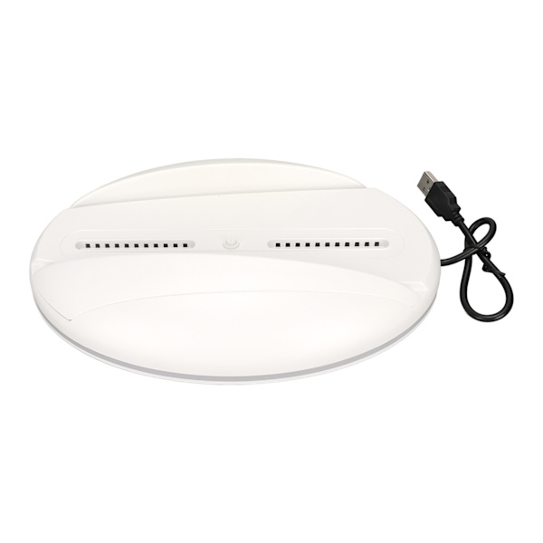 LED-stativ för PS5, elegant plug-and-play-dockningsstation med 3 USB2.0-portar, färgglada lampor, vit