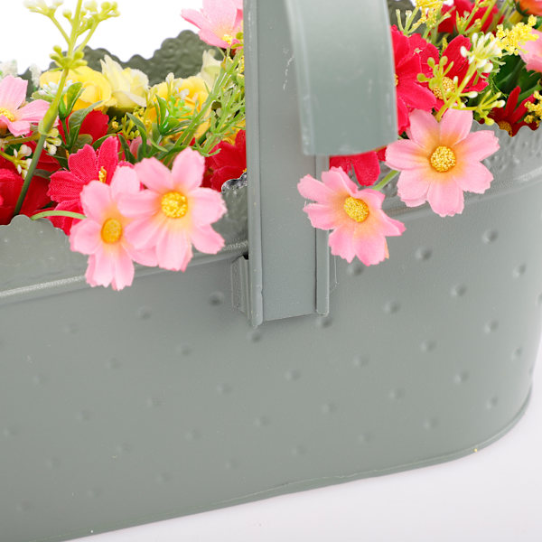 (1 stk/grønn (frostet) krok avtakbar) dobbel krok jern blomsterbøtte