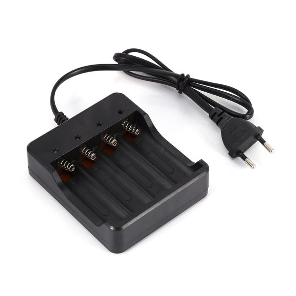 4 spor batterilader for 18650 litium oppladbart batteri EU Plug-W