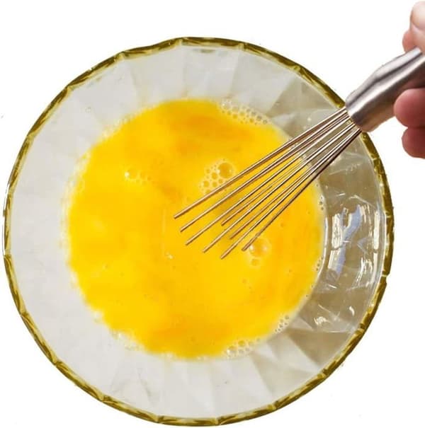 25 cm Eggvisp, Rustfritt Stål Visp, Eggebatter, Manuell Mikser for Sauser, Krem, Egg