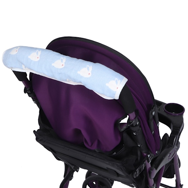 Blå Mjuk Svett-Absorberande Handtagsöverdrag för Babyvagnar - Skyddande Vagntillbehör
