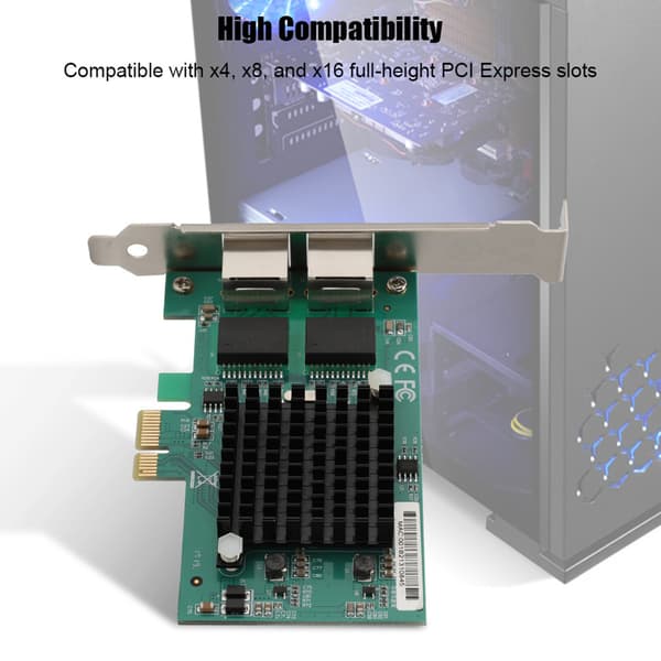 PCI-E 1X Gigabit Ethernet Server Computer Netværkskort til Intel 82575-S