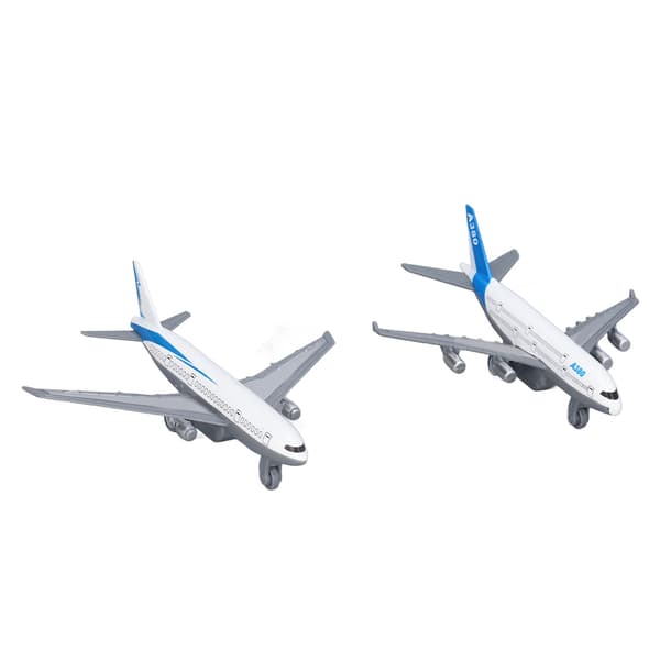 2 st Legeringsflygplansmodell Drag Tillbaka Leksak Flygsimulering Bärbar Dekorationsset