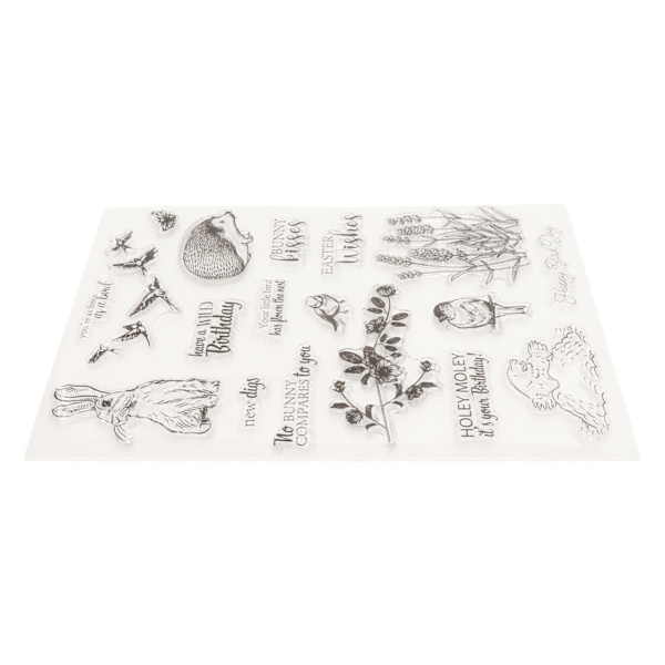 Sett med 4 klare TPR-stempel for DIY-preging og scrapbooking-prosjekter