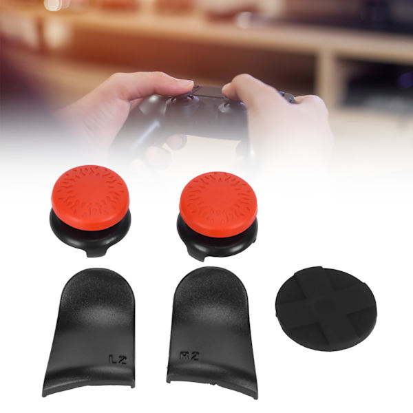 5-i-1 Tumgrepp, Knapplock, Joystick-skydd, L2 R2-utlösare, Förlängare för PS5-kontroll Rouge