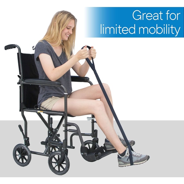 2-pak 35 tommer lang benløfter - Holdbar og stiv håndstrop og fodløkke - Ideelt mobilitetsværktøj til kørestols-, hofte- og knæoperationer