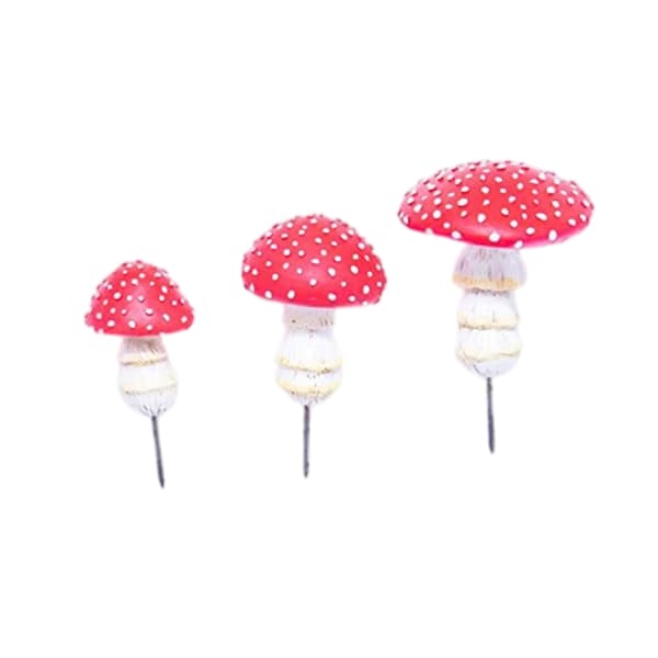 3 stk. Mini Soppfigurer Hagepynt DIY Landskapsdekor