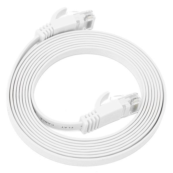 2M CAT6 Gigabit Ethernet-kabel - 8-kärnig platt tvinnad par koppar nätverksjumper