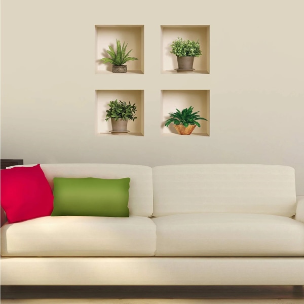 3D självhäftande klistermärken - Självhäftande väggdekal Little Palm Trees - Väggklistermärken för vuxna sovrum - 3D väggdekorationer - Väggdekoration i vardagsrummet - T
