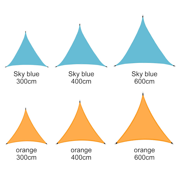 (Himmelblå 3m) Utendørs Trekant Markise Solbeskyttelse Baldakin Seilduk Sammenleggbar Landskap Baldakin (300cm*300cm*300cm) Materiale: Polyester