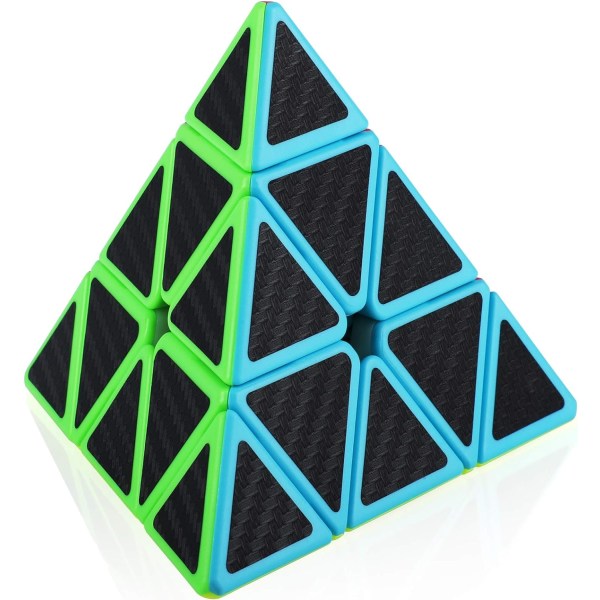 Triangle Pyramid Speed ​​​​Cube 3x3x3, Magic Cube Special Competition Ultra Fast Cube Sticker Carbon Fiber Perfekt gave til børn og voksne