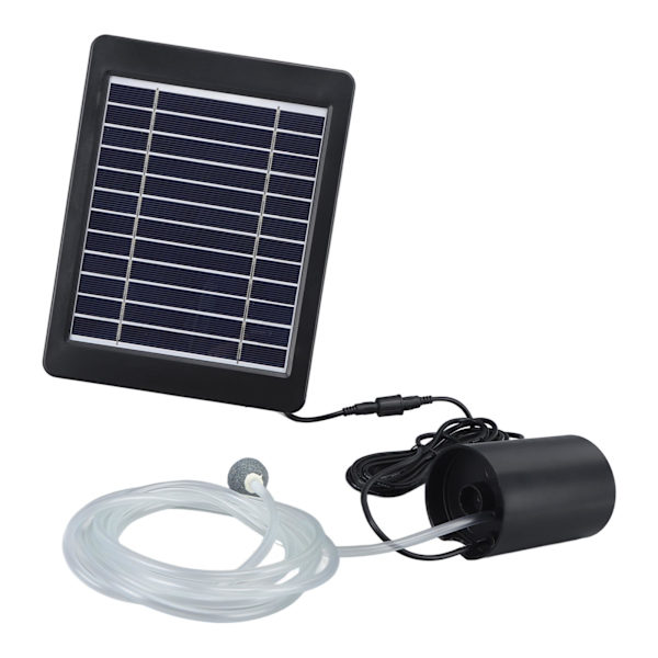 Solcelled Luftpumpe Sett 6V 4W Solcellepanel Justerbar Vinkel 3 Arbeidsmoduser Sol Oksygen Luftpumpe for Fiskedam Dam