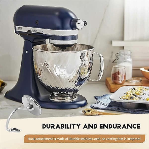 [02] Deigkrok i rustfritt stål for KitchenAid 4,5-5 Quart