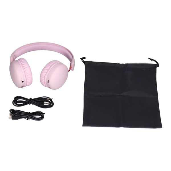 Trådløse Bluetooth Over Ear Hovedtelefoner Foldbare Dyb Bas Støjreducerende til Laptop PC Pink