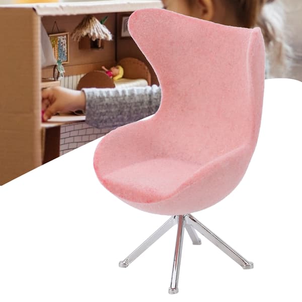 Miniatyr Flocking Rosa Sofastol 1:12 Dukkehus Møbelmodell Dekorasjon