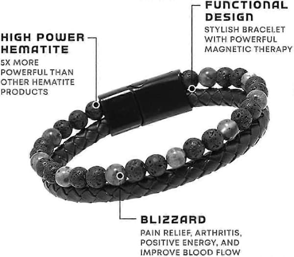 Humanic+ Maxhematie Perlearmbånd, Krystall Hematitt Perlearmbånd B 19CM