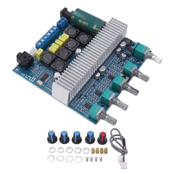 Subwooferförstärkarkort Hög Effekt Bluetooth Ljudförstärkare DC12V‑24V 2.1 Kanaler TPA3116 50W+50W+100W