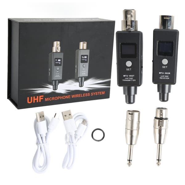 Trådlöst Mikrofonsystem XLR Sändare Mottagare Adapter för Dynamisk Mikrofon