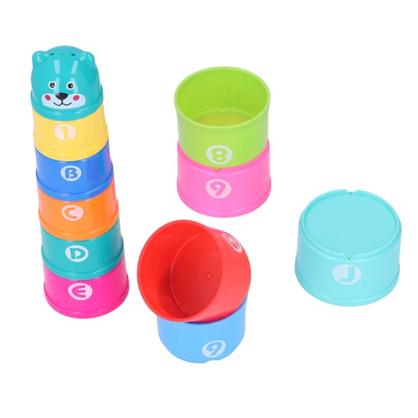 11 stk Stablekopper Leke Sett Lyse Farger Nesting Kopp Pedagogisk Badeleke for Barn