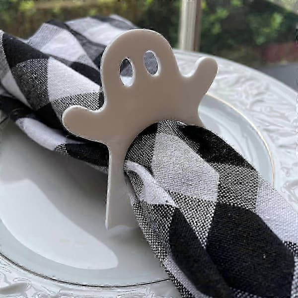 R8 Akryl Servietringe Halloween Servietholderringe Spøgelses Servietspænder