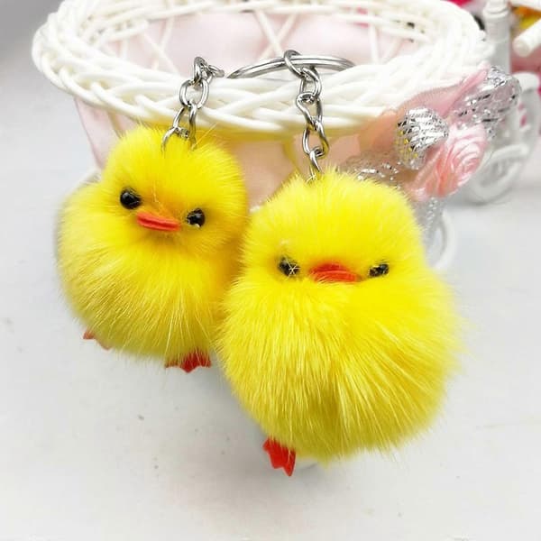 [02]5-pack Pine Yellow Duck Keychain Chicken Keychains for Handbag Backpack Wallet Ins