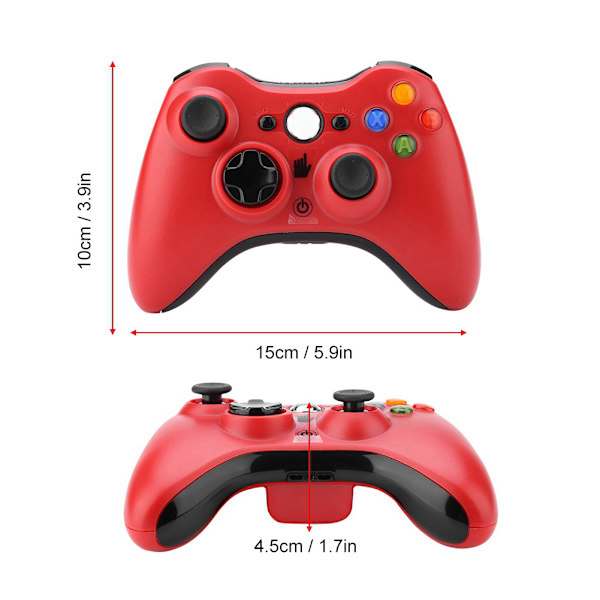 Trådlös Kontroller För XBox 360 Spelkontroll Spelplatta För XBox 360 för Win/XP/MAC (Röd)
