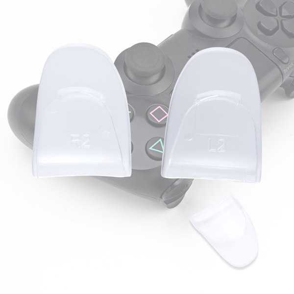2 kpl/setti Kestäviä R2 L2 -painikkeiden liipaisimen pidennyslaitteita PS4-ohjaimelle (Läpinäkyvä)