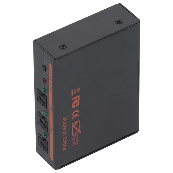 3-i-1 optisk fiber digital lyddekoder SPDIF AV RCA-omformer 100-240V UK-plugg