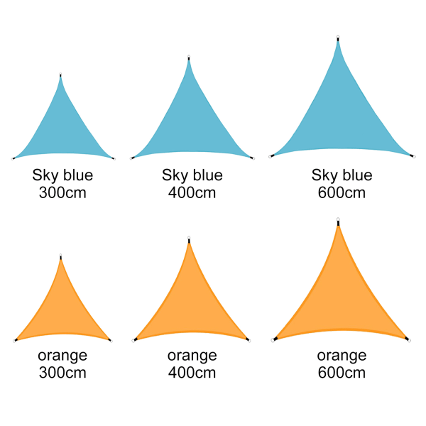 (Orange 4m) Utomhus triangulär markis solskydd markis solskydd segelfällbar landskapsmarkis (400cm*400cm*400cm) Material: polyester