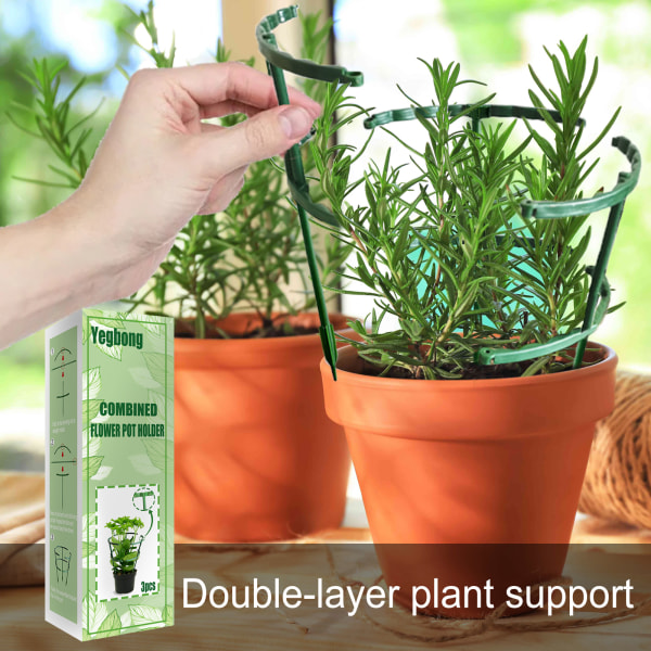 Pyöreä kasvijalusta tukipino puutarhakukkateline kiinteämuotoinen runko puolikas tukirengas muovinen kasvien häkkiteline-3kpl