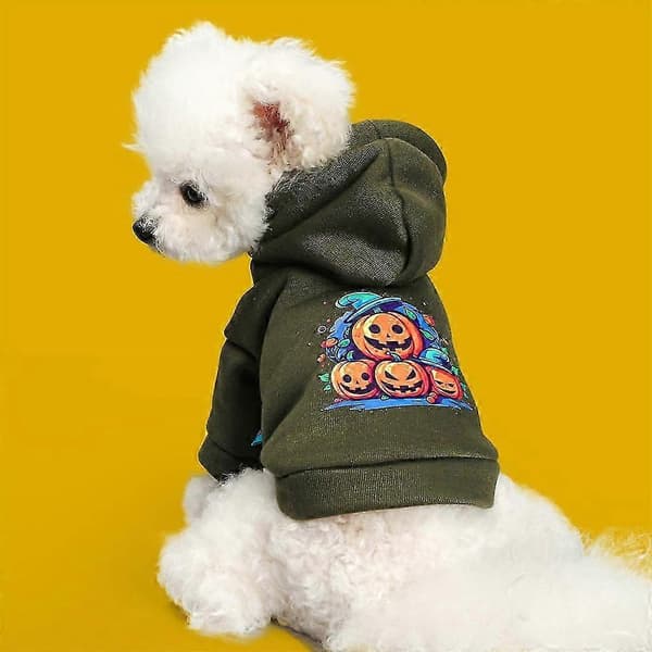 Hunde Halloween Tøj Mode Græskar Print Sweatshirt Lille Kæledyr Hættetrøje Sweater M