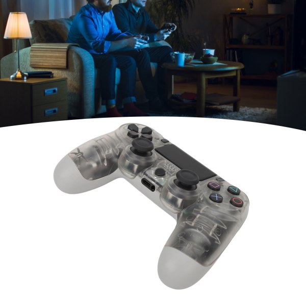 Remote Joystick Gamepad Følsomme knapper Ægte vibrationer Forhindrer glidning Trådløs spilcontroller til computertelefoner Gennemsigtig grå