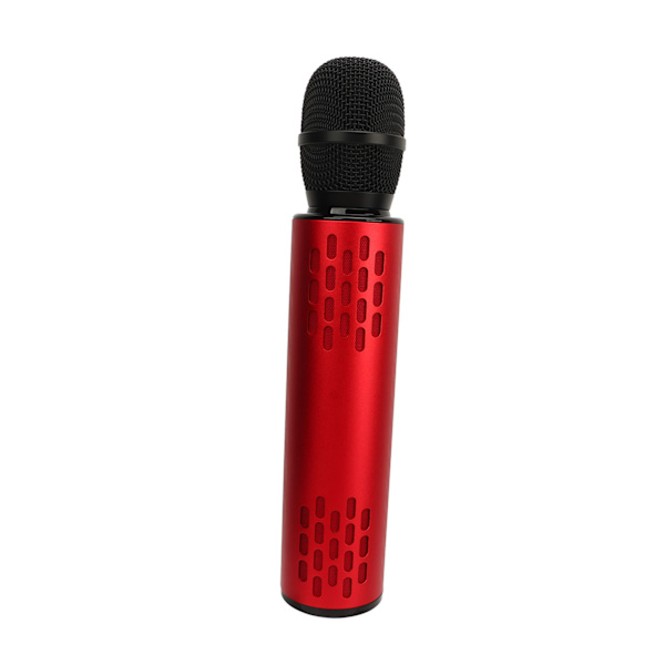 Trådlös Kondensatormikrofon Dubbla Högtalare Karaoke Bärbar Mikrofon Hem Bluetooth Sångmikrofon Röd