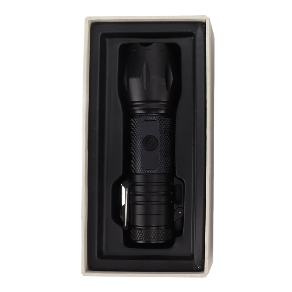 Elektrisk tändare Vattentät vindtät aluminiumlegering Bärbar tändare med ficklampa 3,7v svart