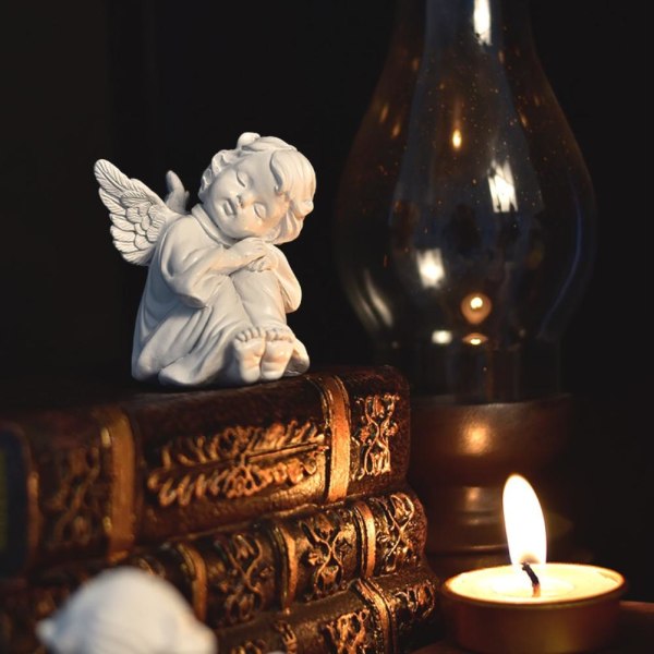 Ängel Resin Trädgårdsstaty Figur Fée Ängel Skulptur Heminredning
