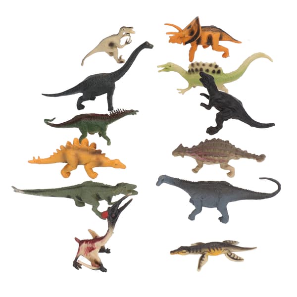 12 st Mini Dinosauriefigurer Simulation Statiska Barnleksaker Ornament