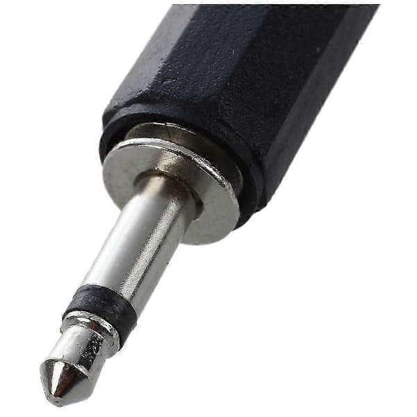 5 x sort plast 3,5 mm mono hanstik lydadapterstik