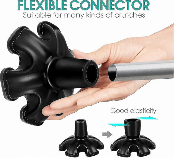 Self-standing Rubber Cane Tip with 19mm Base Foot for Walking Aids